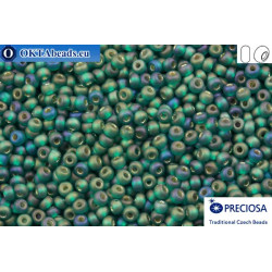 Preciosa czech seed beads 1 quality emerald AB silver line matte (57719m) 10/0