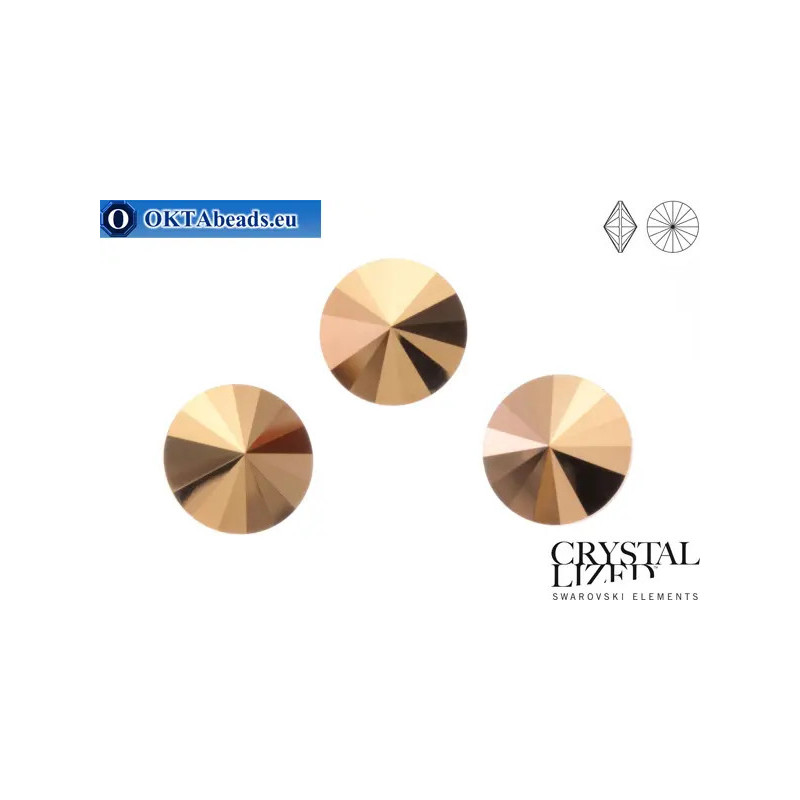 1122 Rivoli Chaton - Crystal Rose Gold 14mm