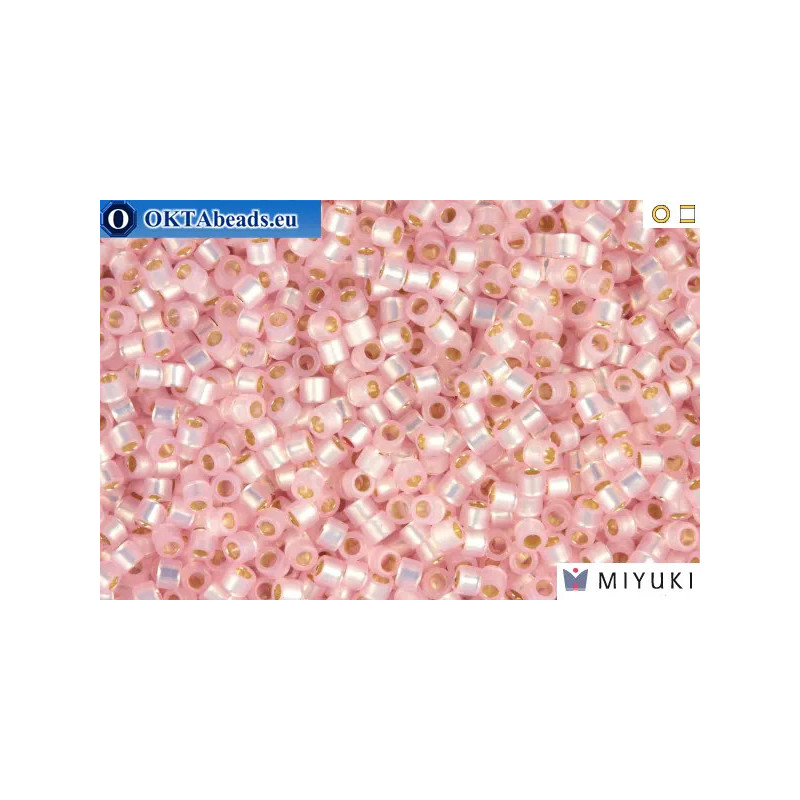 MIYUKI Beads Delica Silver Lined Light Pink Alabaster 11/0 (DB624)