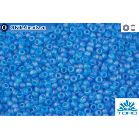 TOHO Beads Trans-Rainbow-Frosted Dark Aquamarine (163BF) 11/0