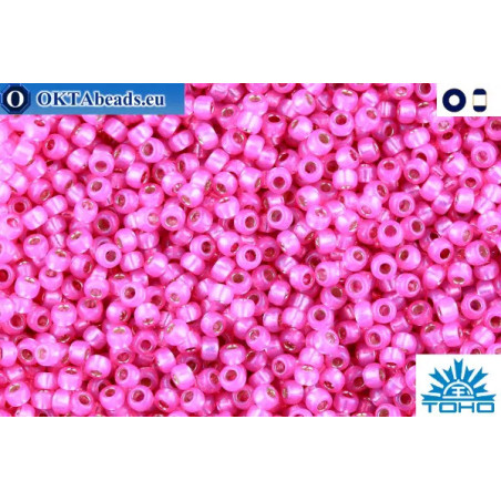 TOHO Beads Silver-Lined Milky Hot Pink (2107) 11/0