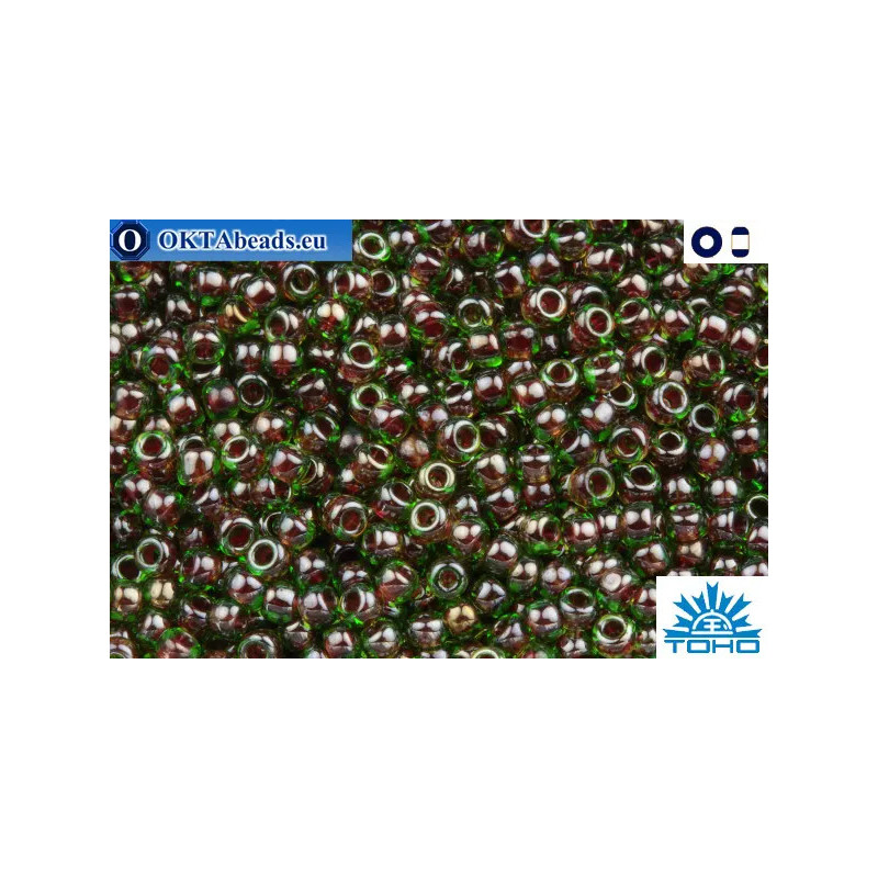 TOHO Beads Inside-Color Peridot/Fuschia Lined (250) 11/0