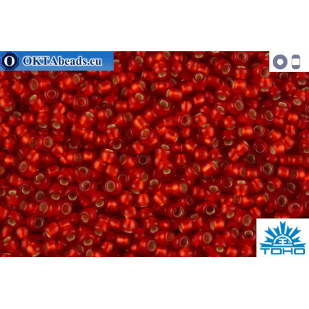 TOHO Beads Silver-Lined Frosted Lt Siam Ruby (25F) 11/0