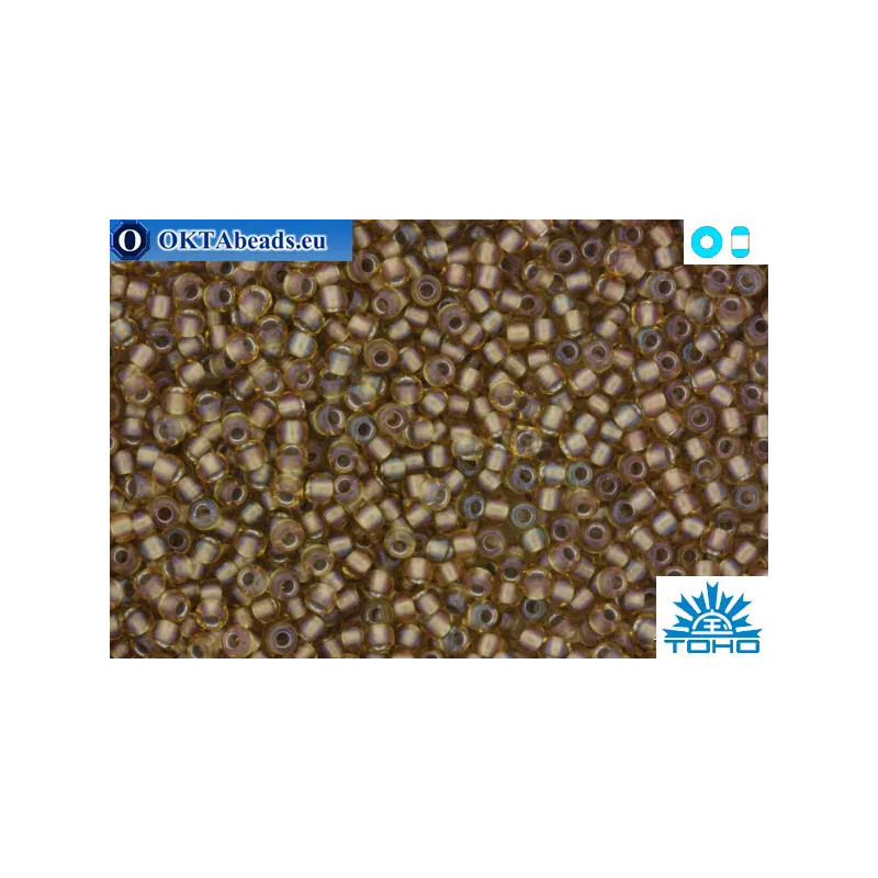 TOHO Beads Inside-Color Rainbow Lt Topaz/Gray Lined (279) 11/0