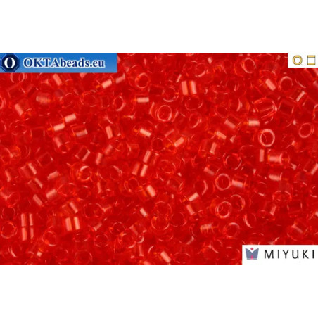 MIYUKI Beads Delica Transparent Dark Tangerine 11/0 (DB704)