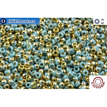 COTOBE Beads Turquoise and Gold (J014) 11/0