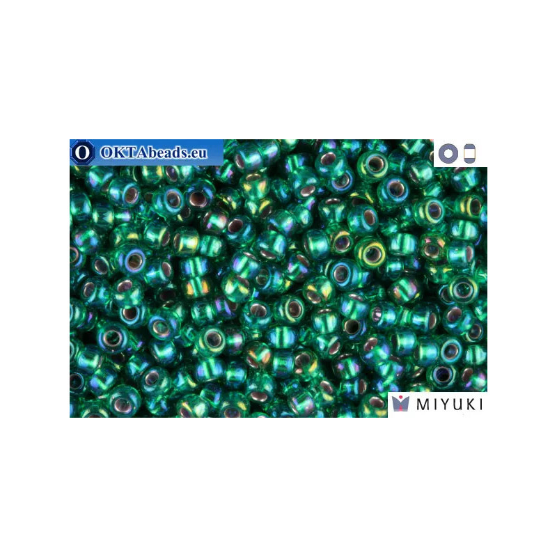 MIYUKI Beads Silver Line Emerald AB (1017) 11/0