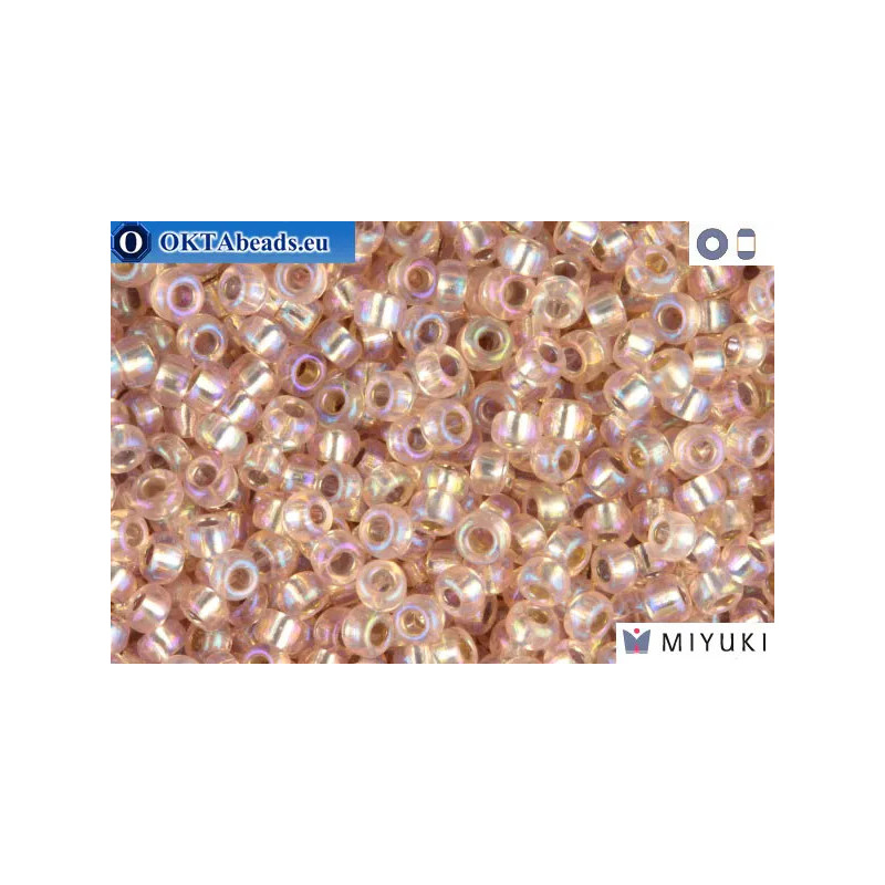 MIYUKI Beads Silver Line Light Blush AB (1023) 11/0