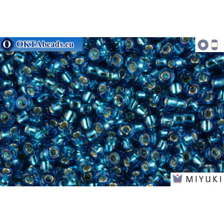 MIYUKI Beads Silver Line Capri Blue (25) 11/0