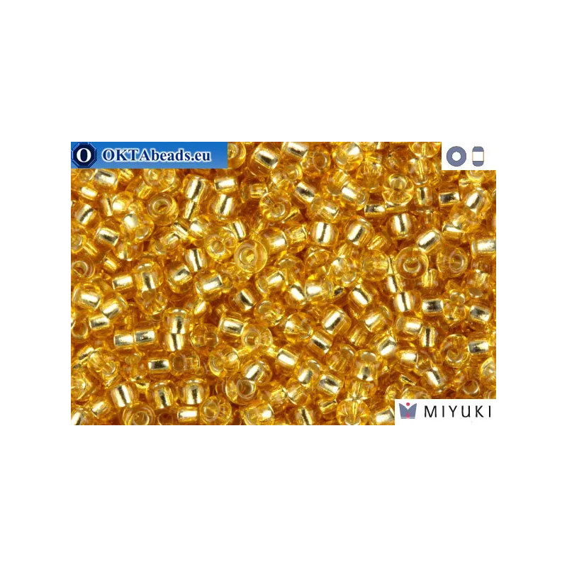 MIYUKI Beads Silver Line Gold (3) 11/0