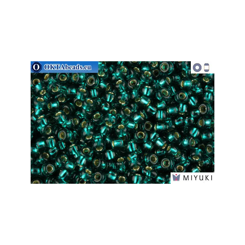 MIYUKI Beads Silver Line Transparent Dark Teal (30) 11/0