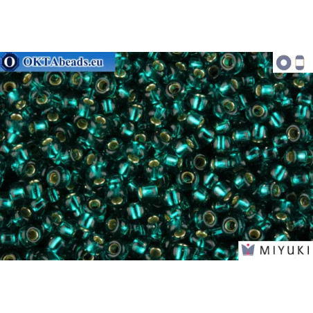 MIYUKI Beads Silver Line Transparent Dark Teal (30) 11/0
