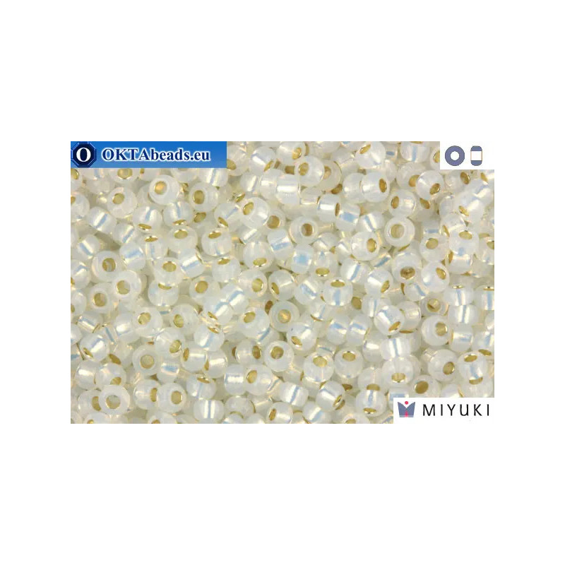 MIYUKI Beads Gilt Lined Opal (551) 11/0
