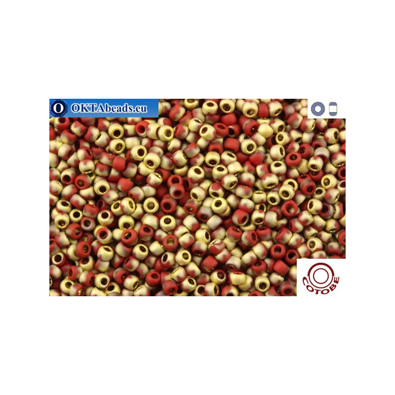 COTOBE Beads Brick-red and Gold Mat (J049) 11/0