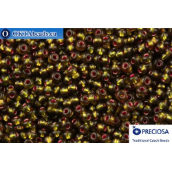 Preciosa czech seed beads green silver line 10/0-11/0
