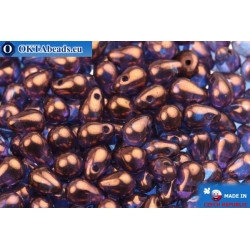 Czech drops beads lilac gold luster (00030/15726) 4x6mm