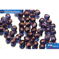 Czech fire polished beads lilac gold luster (00030/15726) 4mm