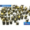 Czech fire polished beads gold silver (00030/98550) 4mm