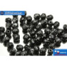 Czech fire polished beads black silver (23980/45702) 4mm