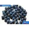 Czech fire polished beads black blue silver (23980/45706) 4mm