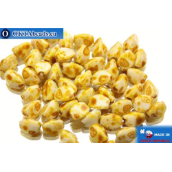 Czech buckwheat beads white travertin (02020/86800) 5mm