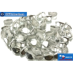 Czech buckwheat beads crystal silver (00030/27001) 5mm
