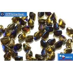 Czech buckwheat beads gold blue (00030/98548) 5mm