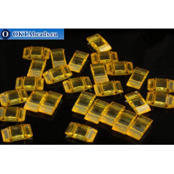 Plastic beads 2 holes yellow 17x9x5mm