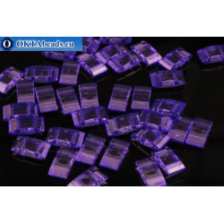 Plastic beads 2 holes lilac 17x9x5mm