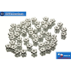 Czech flower bell beads silver (00030/27000) 5x5mm