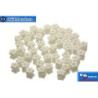 Czech flower bell beads white luster (02010/14400) 5x5mm