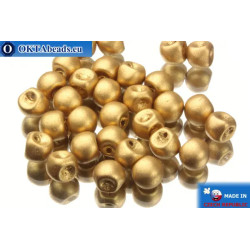 Mushroom czech beads gold matte (00030/01710) 6x5mm