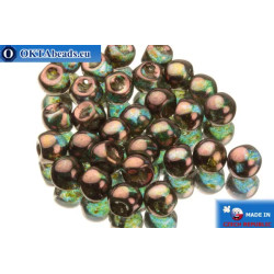 Mushroom czech beads green bronze (00030/65426) 6x5mm