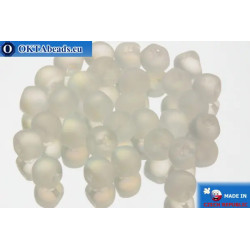 Mushroom czech beads crystal AB matte (00030/84100/28701) 6x5mm