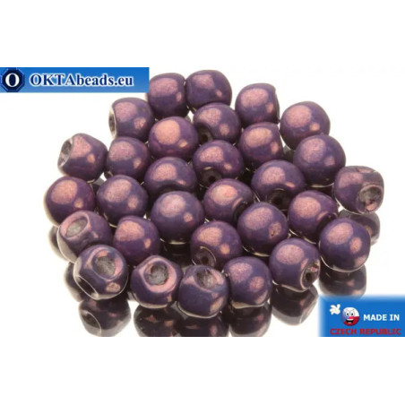 Mushroom czech beads lilac gold luster (02010/15726) 6x5mm