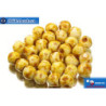 Mushroom czech beads white travertin (02010/86800) 6x5mm