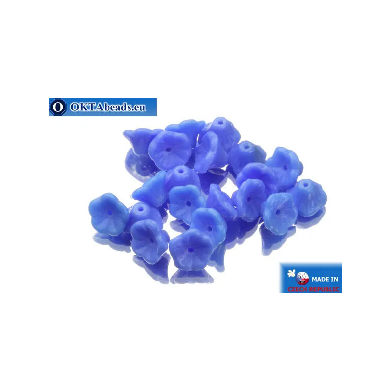 Flower cup czech beads blue (33020) 7x5mm