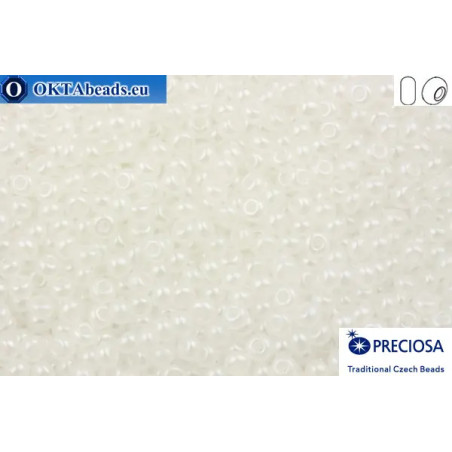 Preciosa czech seed beads 1 quality white luster (57102) 10/0
