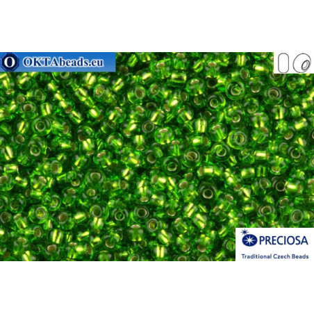 Preciosa czech seed beads 1 quality green silver line (57430) 10/0