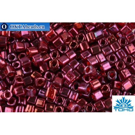 TOHO Beads Cube Gold-Lustered Raspberry (332) 4mm