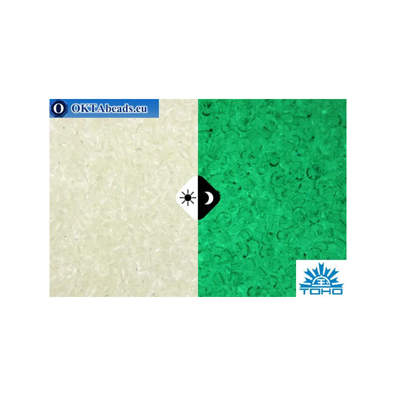 TOHO Beads Round Glow In The Dark - Crystal/Glow Green (2700) 11/0