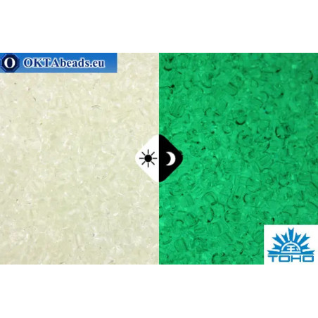 TOHO Beads Round Glow In The Dark - Crystal/Glow Green (2700) 11/0