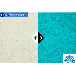 TOHO Beads Round Glow In The Dark - Crystal/Glow Blue (2701) 11/0