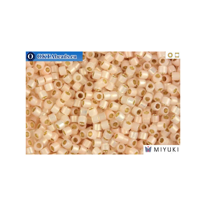 MIYUKI Beads Delica Silver Line Pale Peach Opal 11/0 (DB1452)