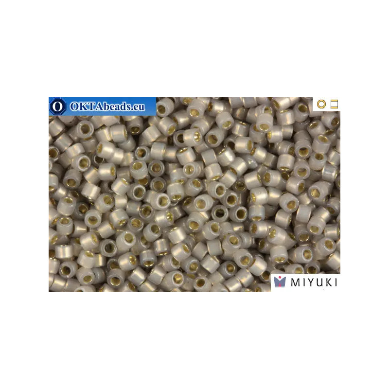 MIYUKI Beads Delica Silver Line Light Taupe Opal 11/0 (DB1456)