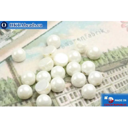 Cabochon Beads white luster (L03000) 6mm