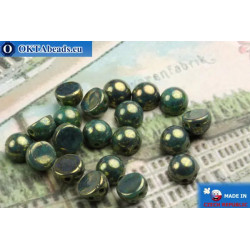 Cabochon Beads turquoise gold luster (LG63150) 6mm