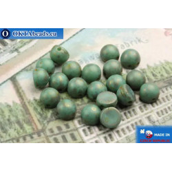 Cabochon Beads turquoise travertin matte (MLG63130) 6mm