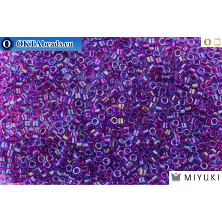 MIYUKI Beads Delica Fuchsia Lined Aqua AB 11/0 (DB1755)