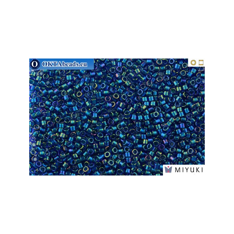 MIYUKI Beads Delica Emerald Lined Cobalt AB 11/0 (DB1763)